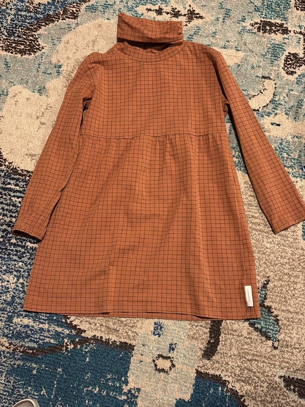 Girls' Turtleneck Check Dress
